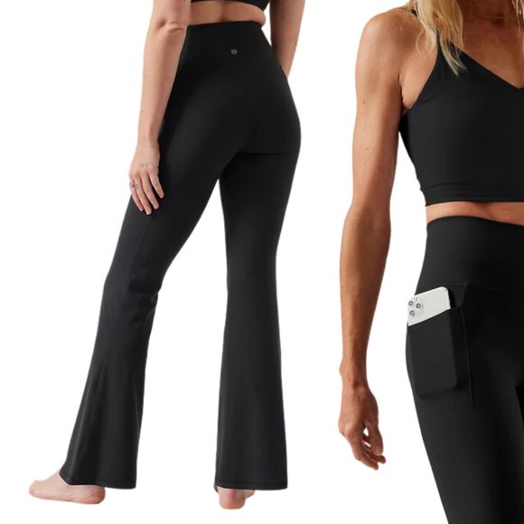 HOLIDAY DROP ✨ Athleta Salutation Stash Flare Pant, Black M/P (Med Petite) - EUC - Picture 10 of 10
